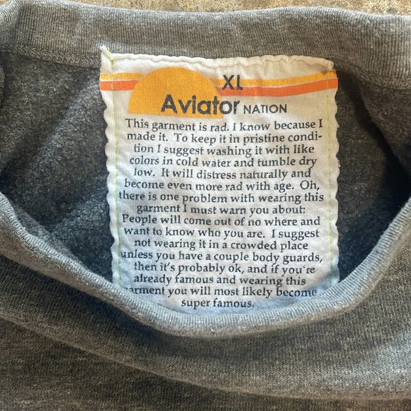 Aviator Nation Cropped Stripped Crewneck XL Made in USA🇺🇸 - Picture 13 of 13